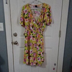 Agnes & Dora Yellow Floral Mini Dress